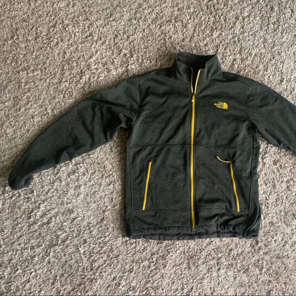 The North Face jacket. Heather green. Size large. Excellent condition no flaws.